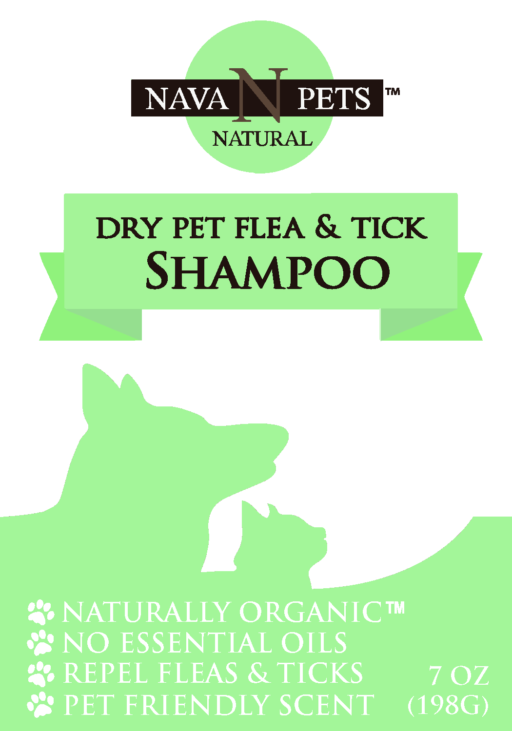 Organic Dry Pet Flea & Tick Shampoo 7OZ Greener Square